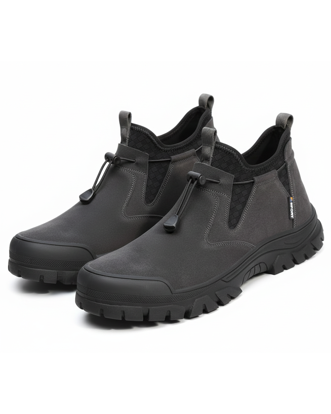 Men's Slip-On Steel-Toe Safety Boots with Non-Slip Outsole