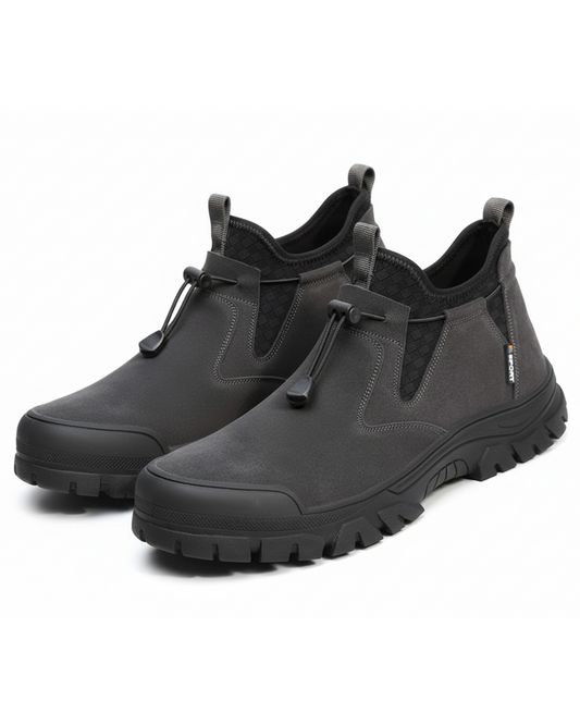 Men's Slip-On Steel-Toe Safety Boots with Non-Slip Outsole