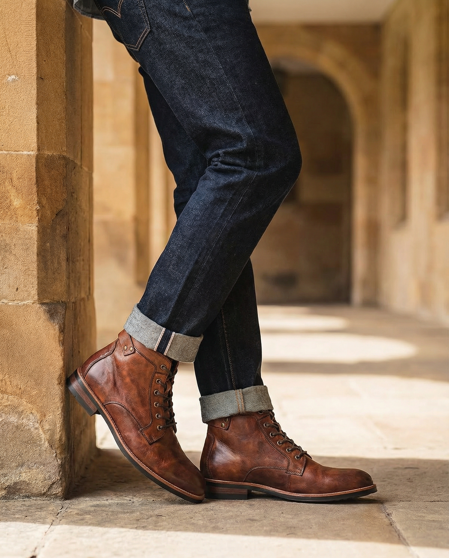 Full-Grain Leather Work Boots for Men - Durable & Comfortable