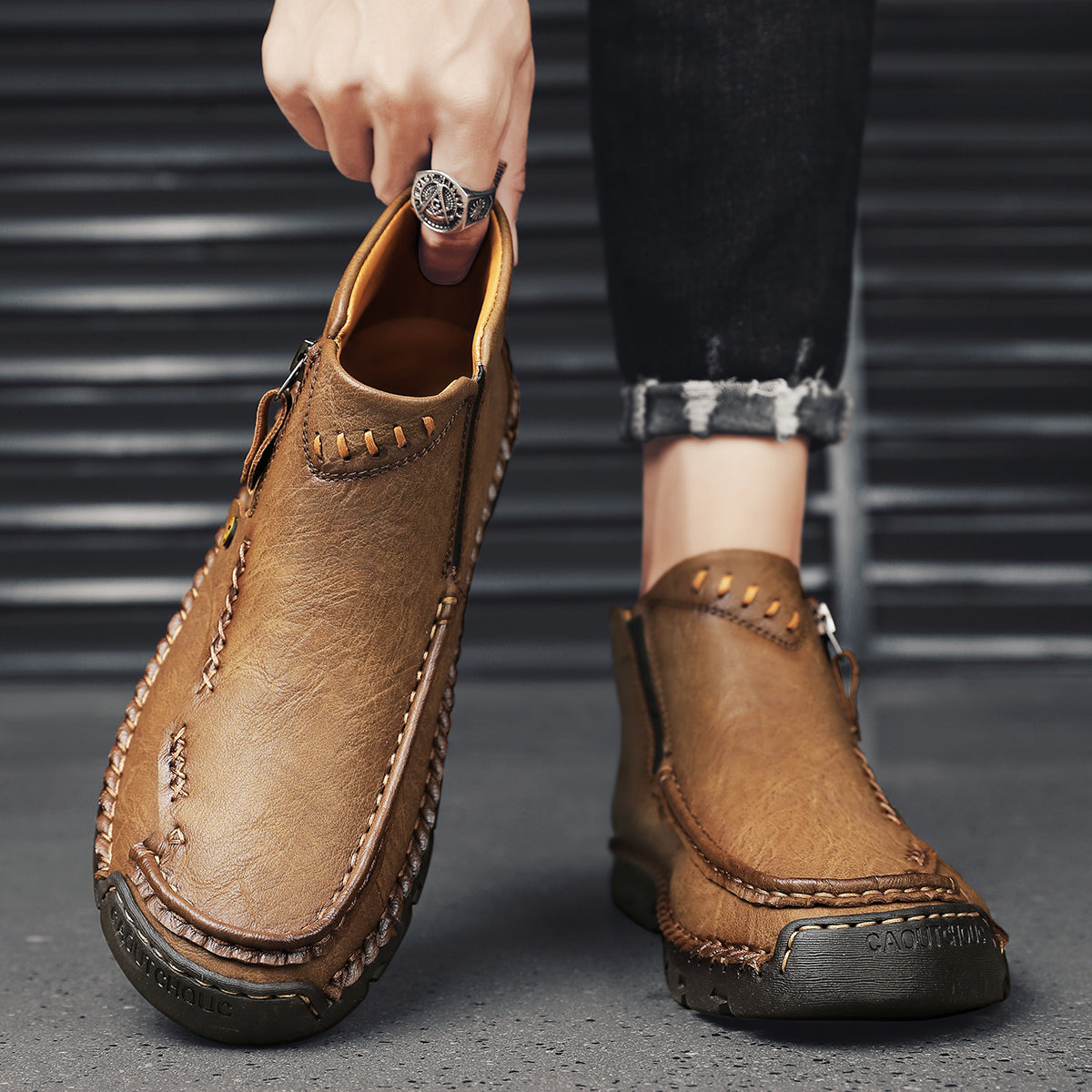 Men's Breathable Zipper Outdoor Boots