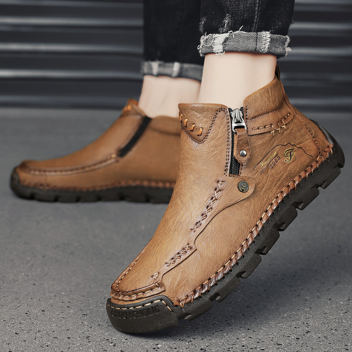 Men's Breathable Zipper Outdoor Boots