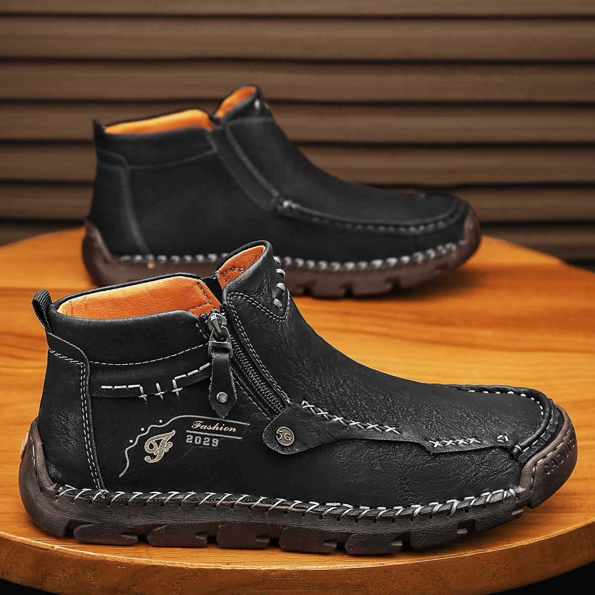 Men's Breathable Zipper Outdoor Boots