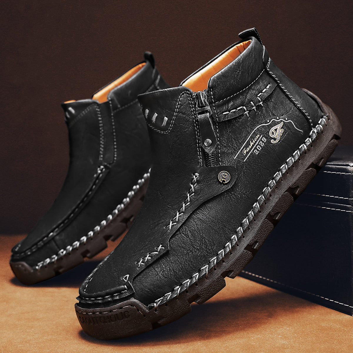 Men's Breathable Zipper Outdoor Boots