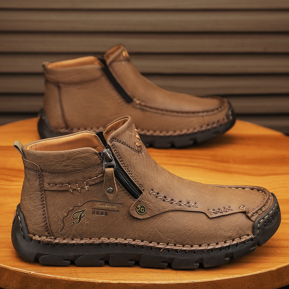 Men's Breathable Zipper Outdoor Boots
