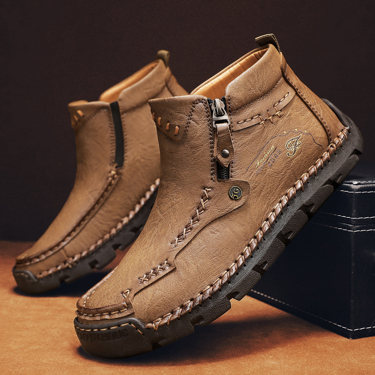 Men's Breathable Zipper Outdoor Boots