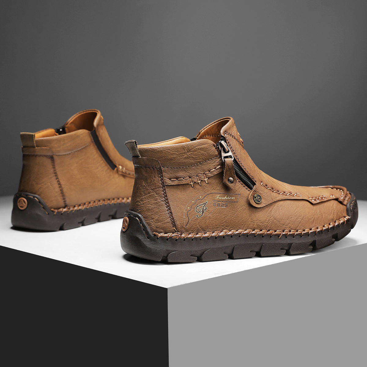 Men's Breathable Zipper Outdoor Boots