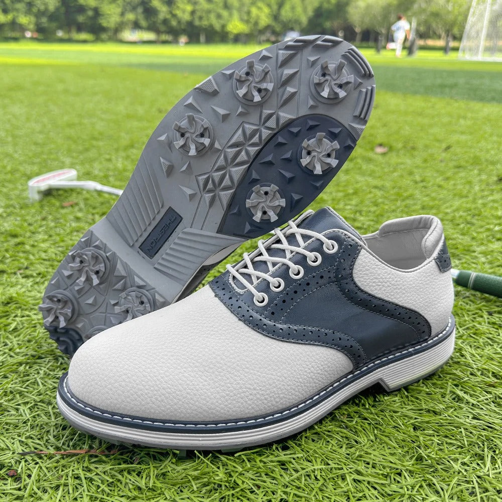 Men's Water-Resistant Spiked Golf Brogue Shoes