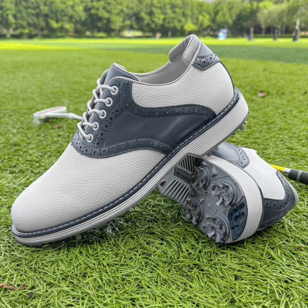 Men's Water-Resistant Spiked Golf Brogue Shoes