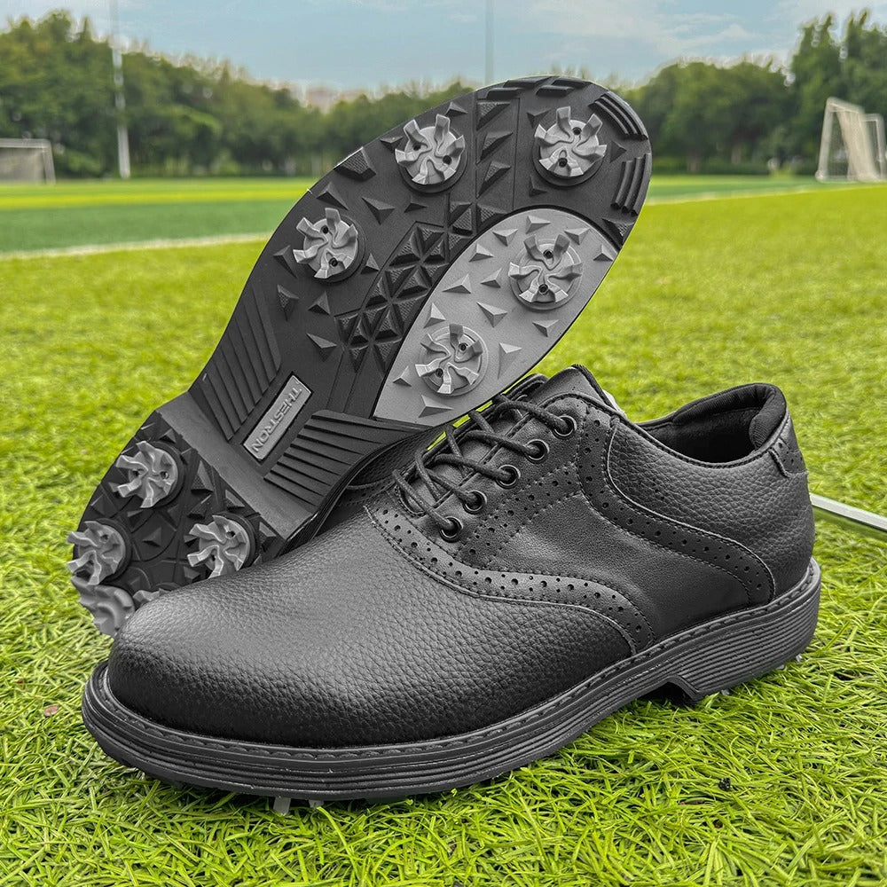 Men's Water-Resistant Spiked Golf Brogue Shoes