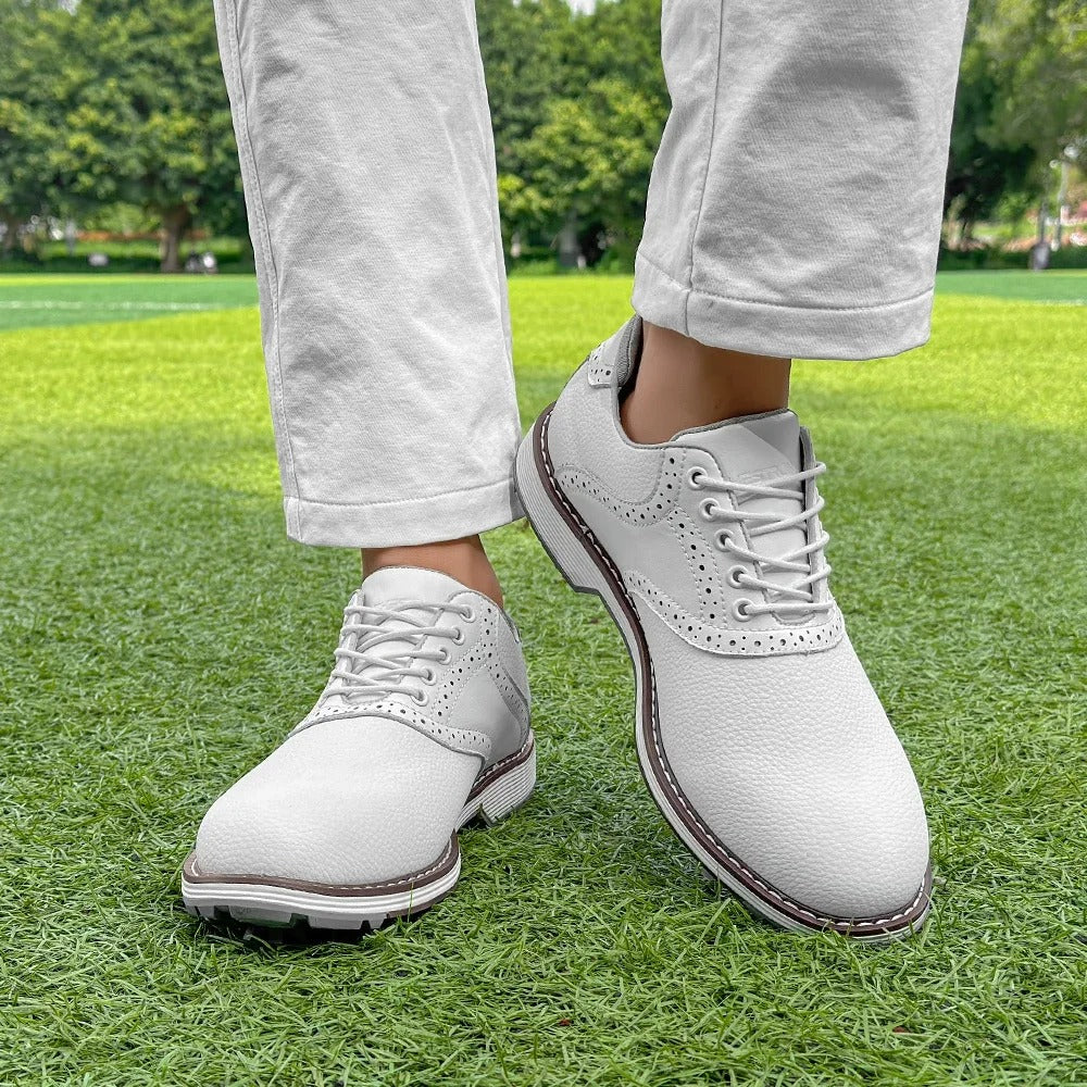 Men's Water-Resistant Spiked Golf Brogue Shoes
