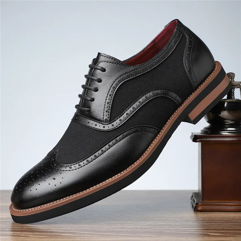 Two-Tone Wingtip Brogue Oxfords for Men
