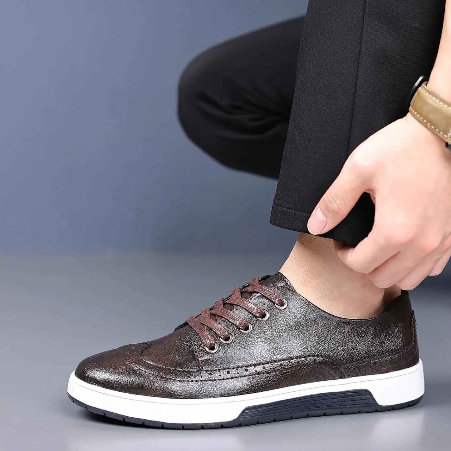 Brogue-Style Comfort Sneakers for Men