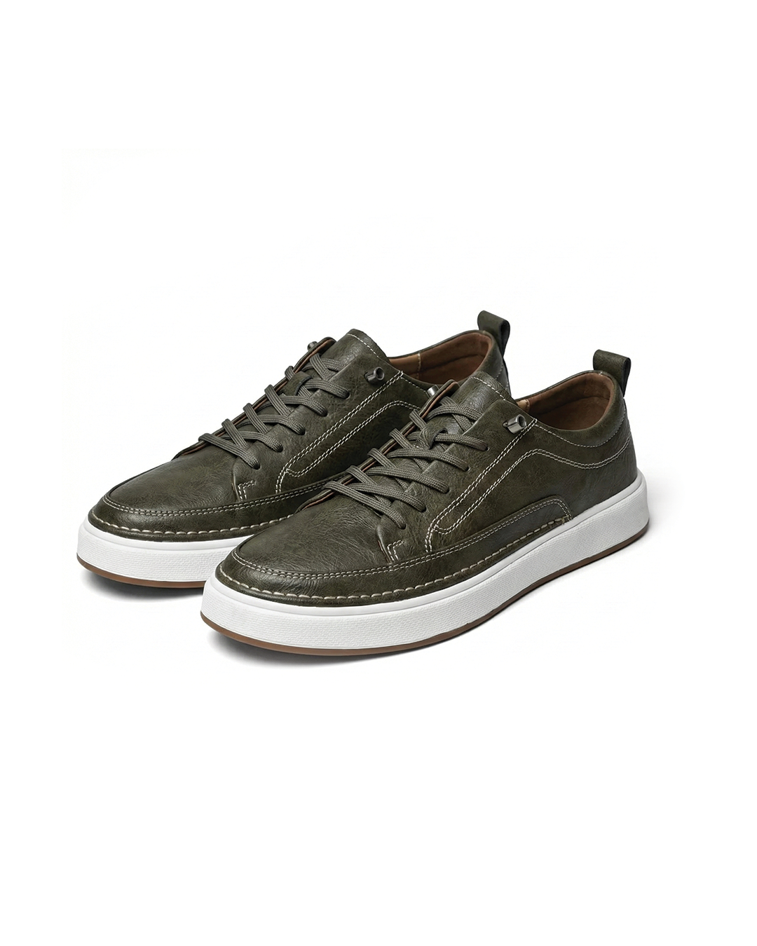 Men's Premium Urban Classic Sneakers - Comfortable Casual Footwear in Black and Dark Brown