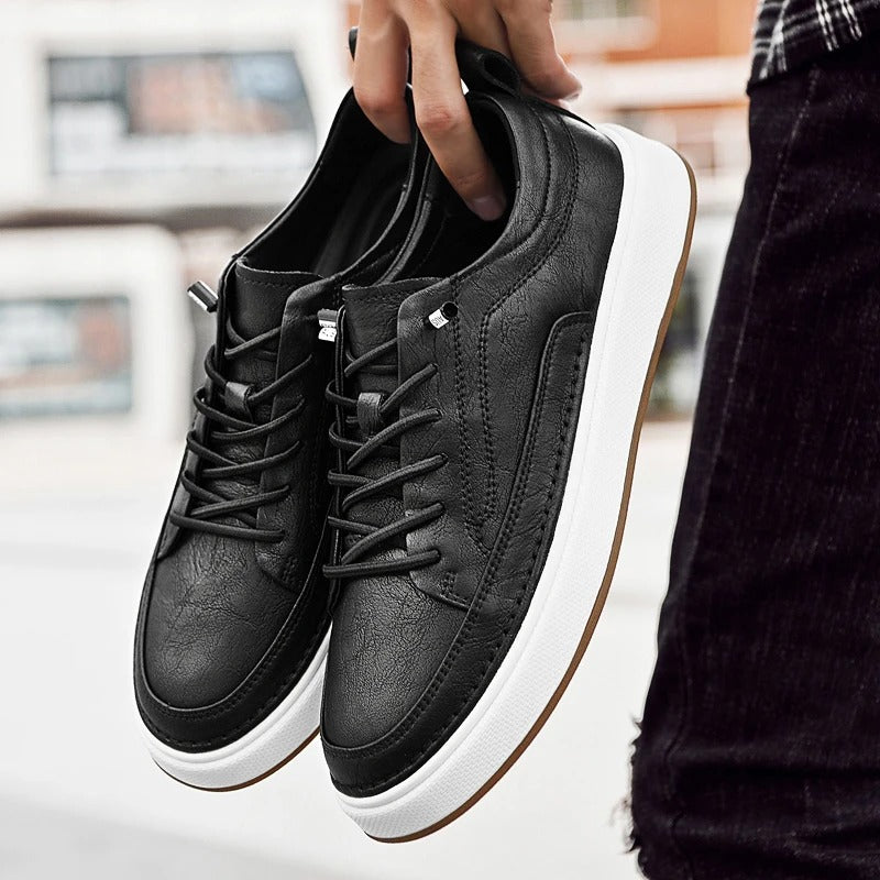 Men's Premium Urban Classic Sneakers - Comfortable Casual Footwear in Black and Dark Brown