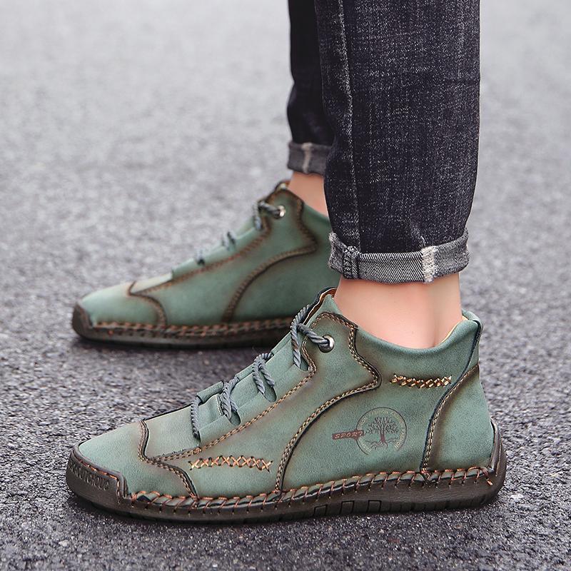 Vintage Handmade Orthopedic Boots for Men with Cushioned Sole