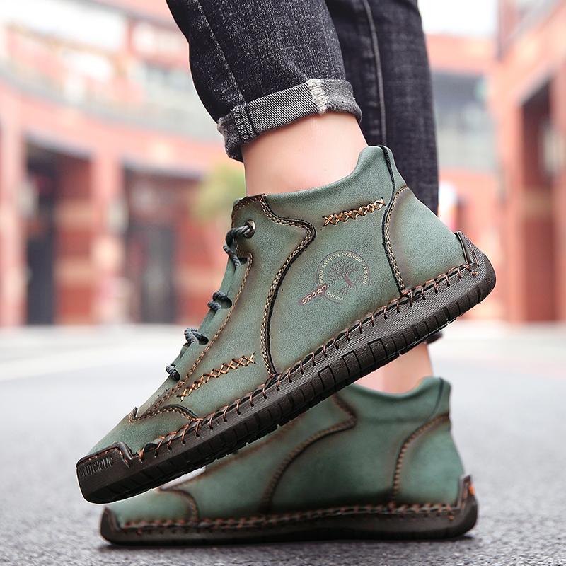 Vintage Handmade Orthopedic Boots for Men with Cushioned Sole