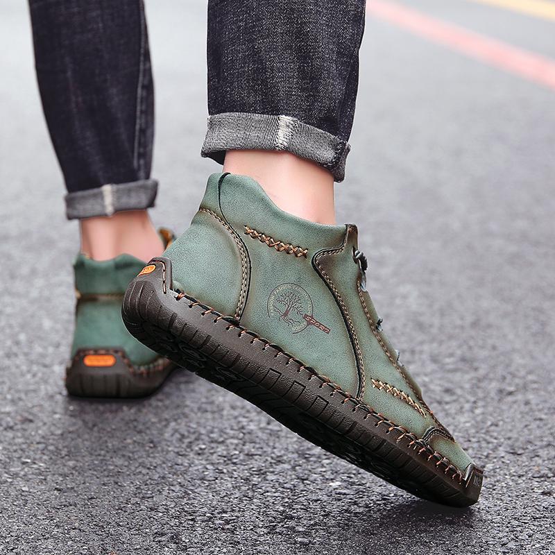 Vintage Handmade Orthopedic Boots for Men with Cushioned Sole