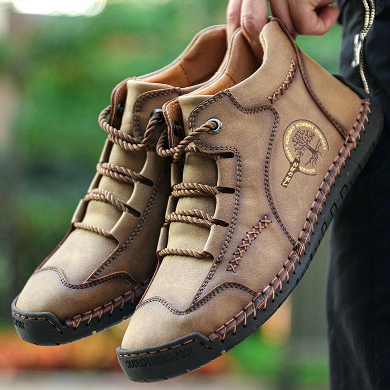Vintage Handmade Orthopedic Boots for Men with Cushioned Sole