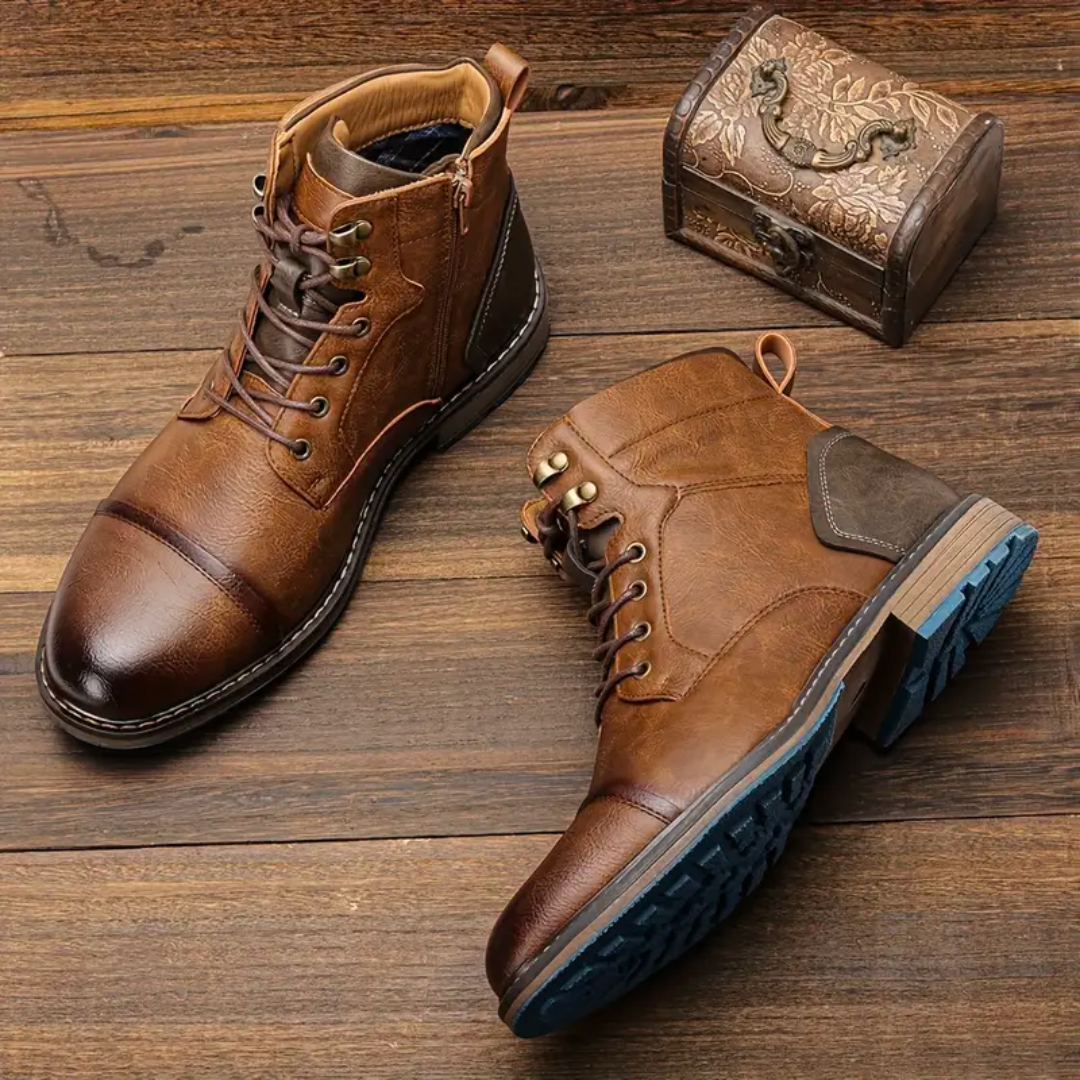Men's Vintage Lace-Up Leather Boots