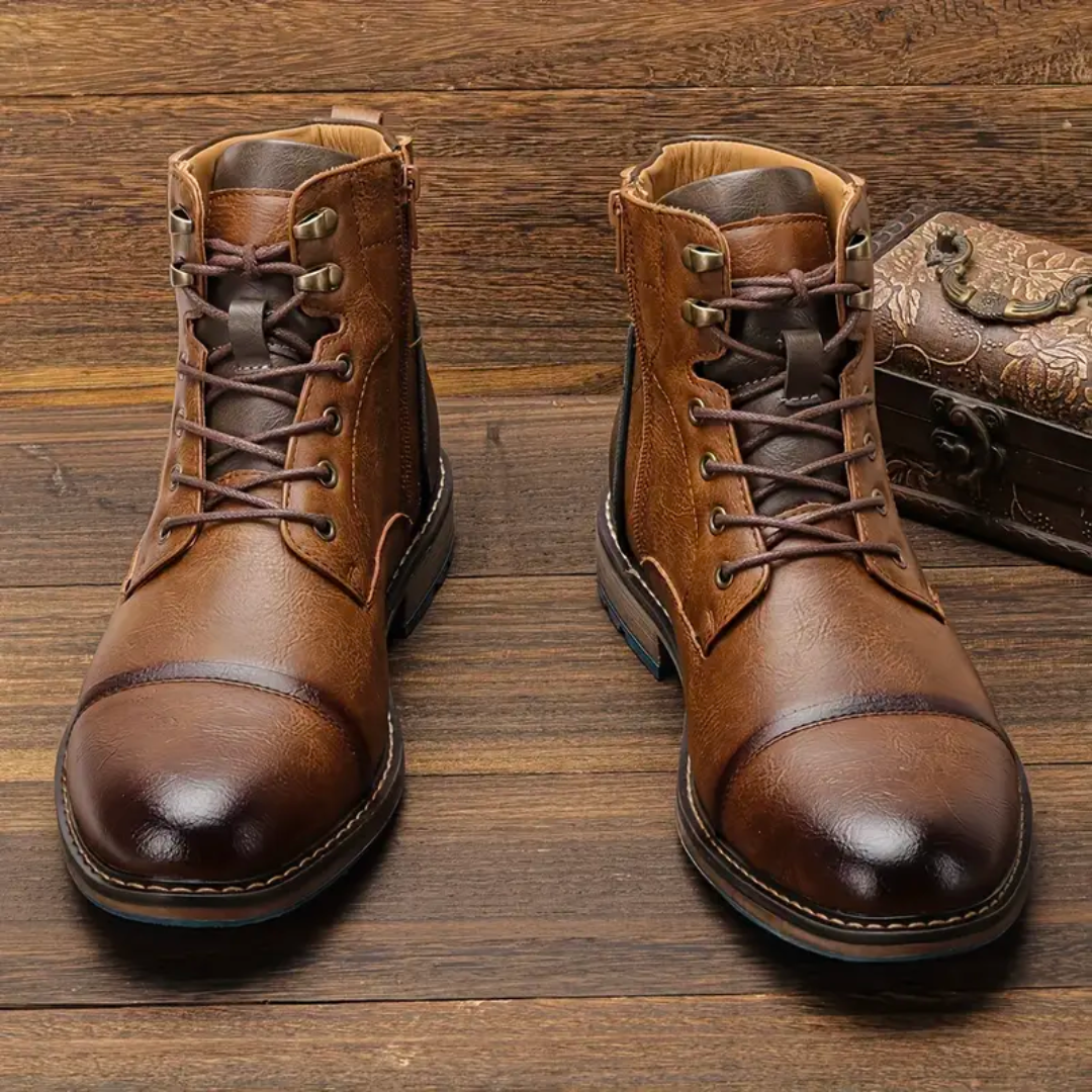 Men's Vintage Lace-Up Leather Boots