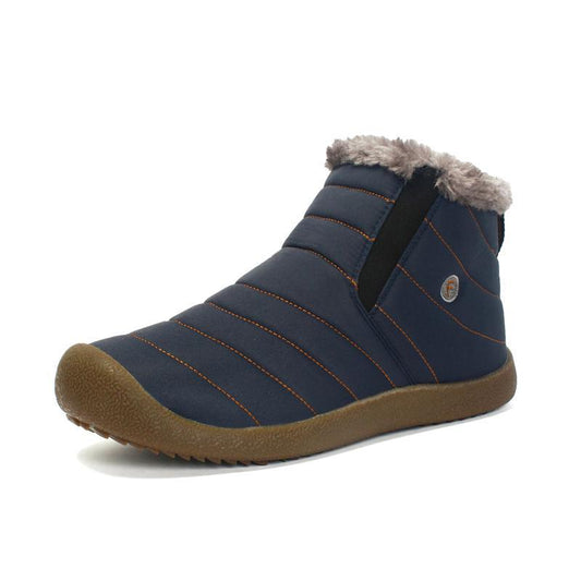 Men's Waterproof Ankle High Winter Hiking Boots with Plush Lining