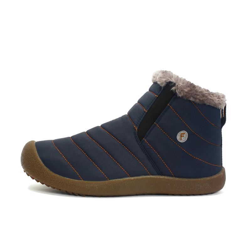 Men's Waterproof Ankle High Winter Hiking Boots with Plush Lining