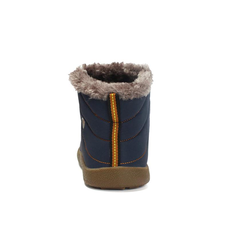 Men's Waterproof Ankle High Winter Hiking Boots with Plush Lining