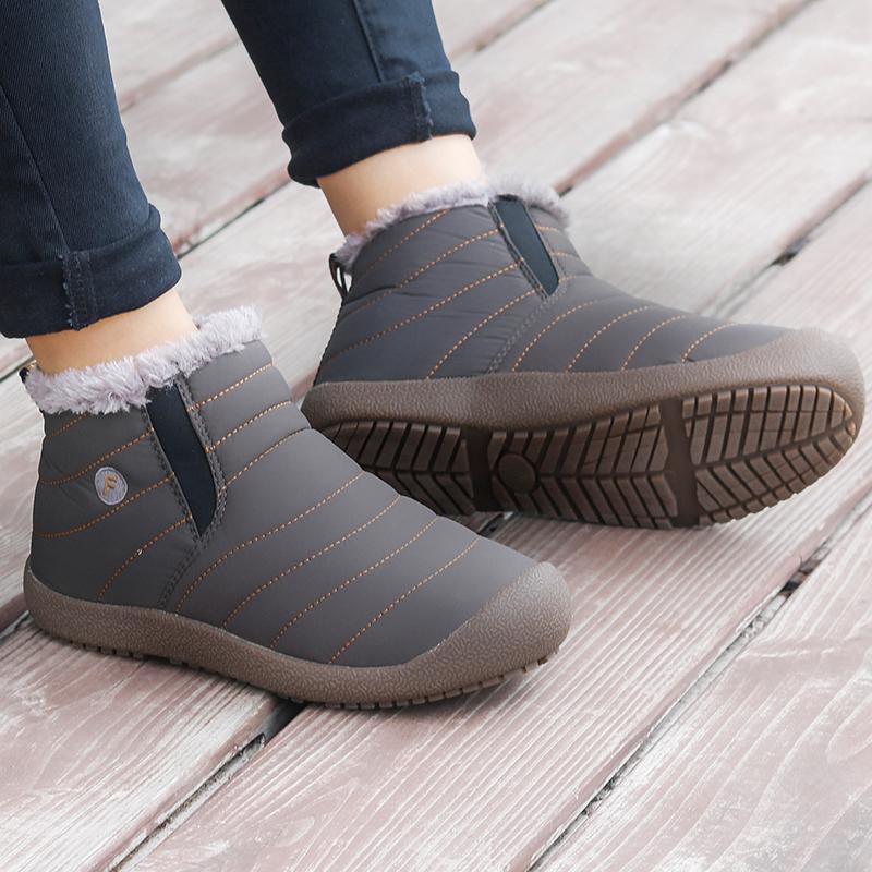 Men's Waterproof Ankle High Winter Hiking Boots with Plush Lining