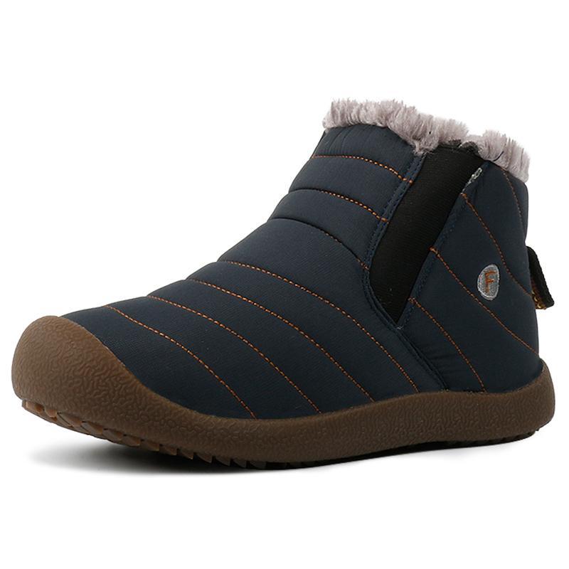 Men's Waterproof Ankle High Winter Hiking Boots with Plush Lining