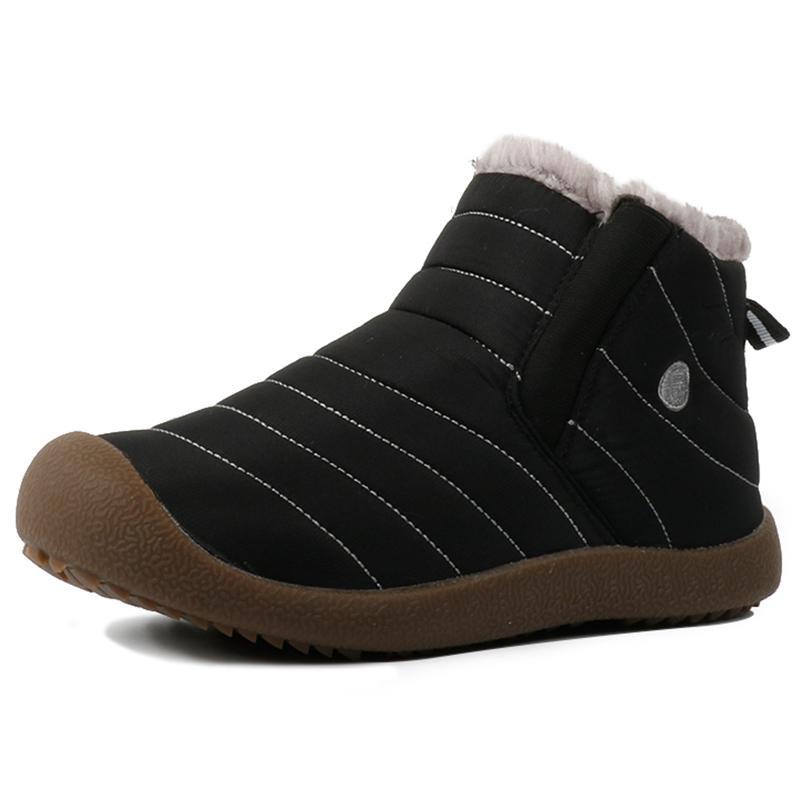 Men's Waterproof Ankle High Winter Hiking Boots with Plush Lining