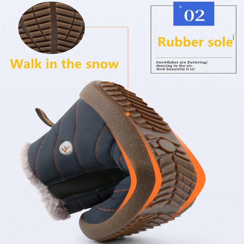 Men's Waterproof Ankle High Winter Hiking Boots with Plush Lining