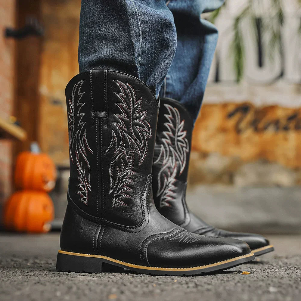 Men's Premium Leather Western Cowboy Boots