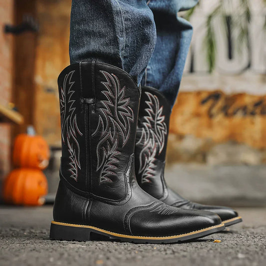 Men's Premium Leather Western Cowboy Boots