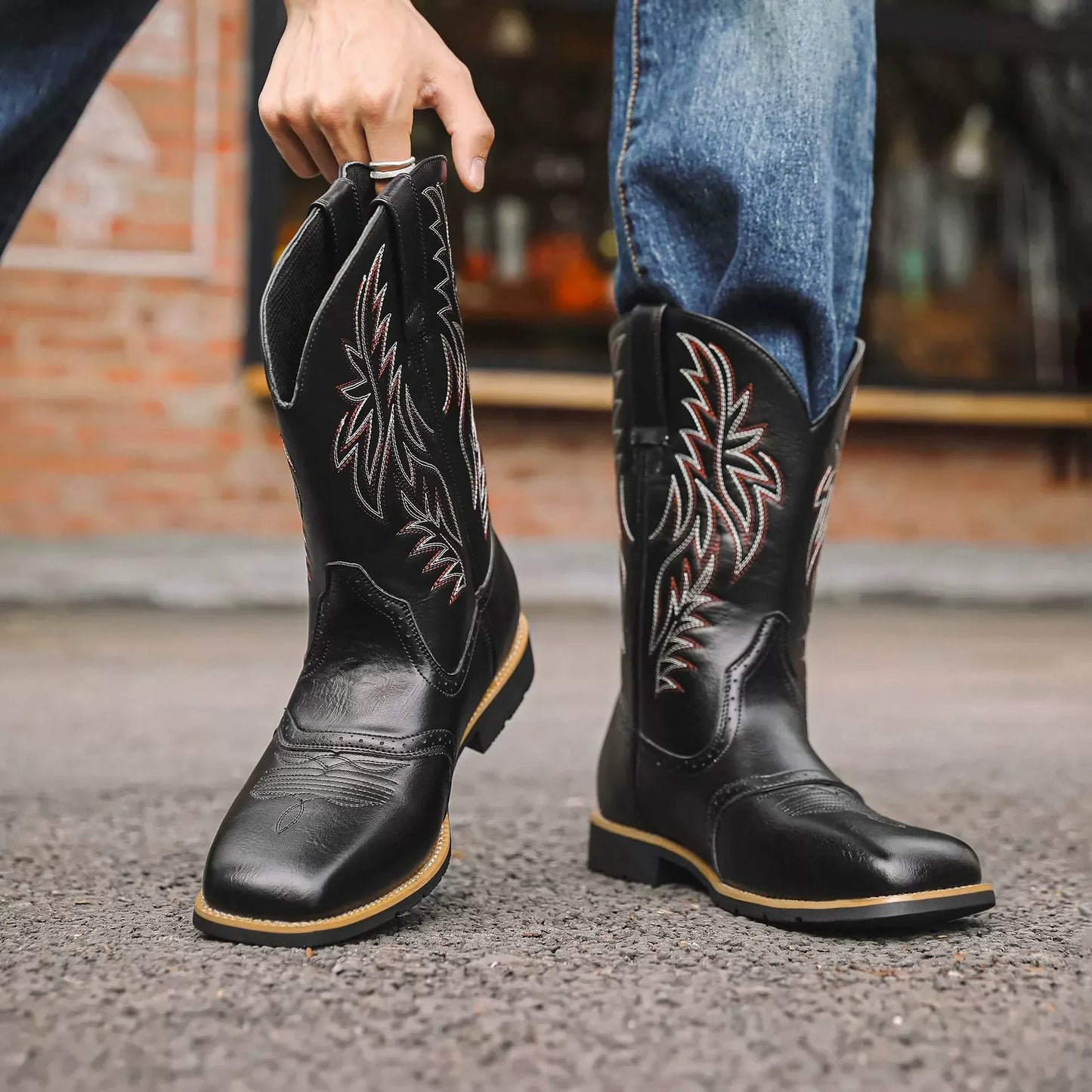 Men's Premium Leather Western Cowboy Boots