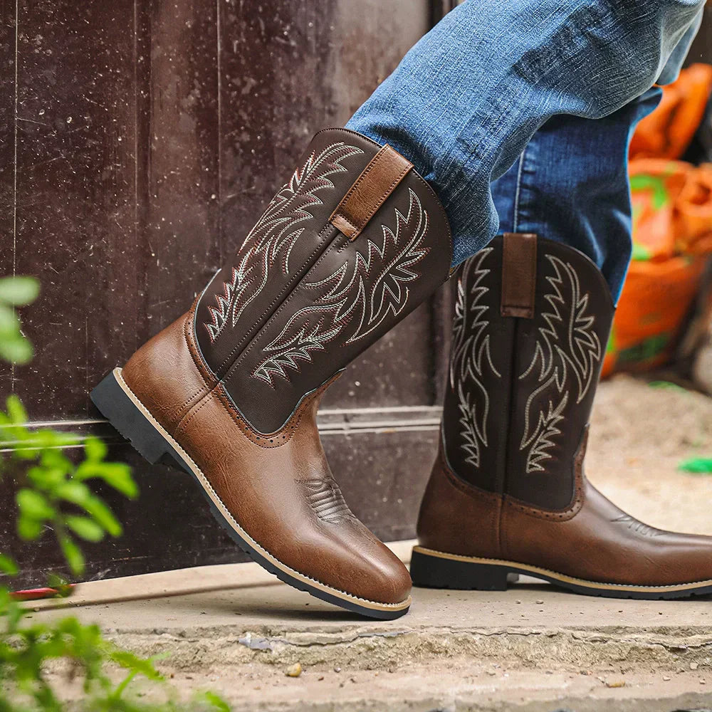 Men's Premium Leather Western Cowboy Boots