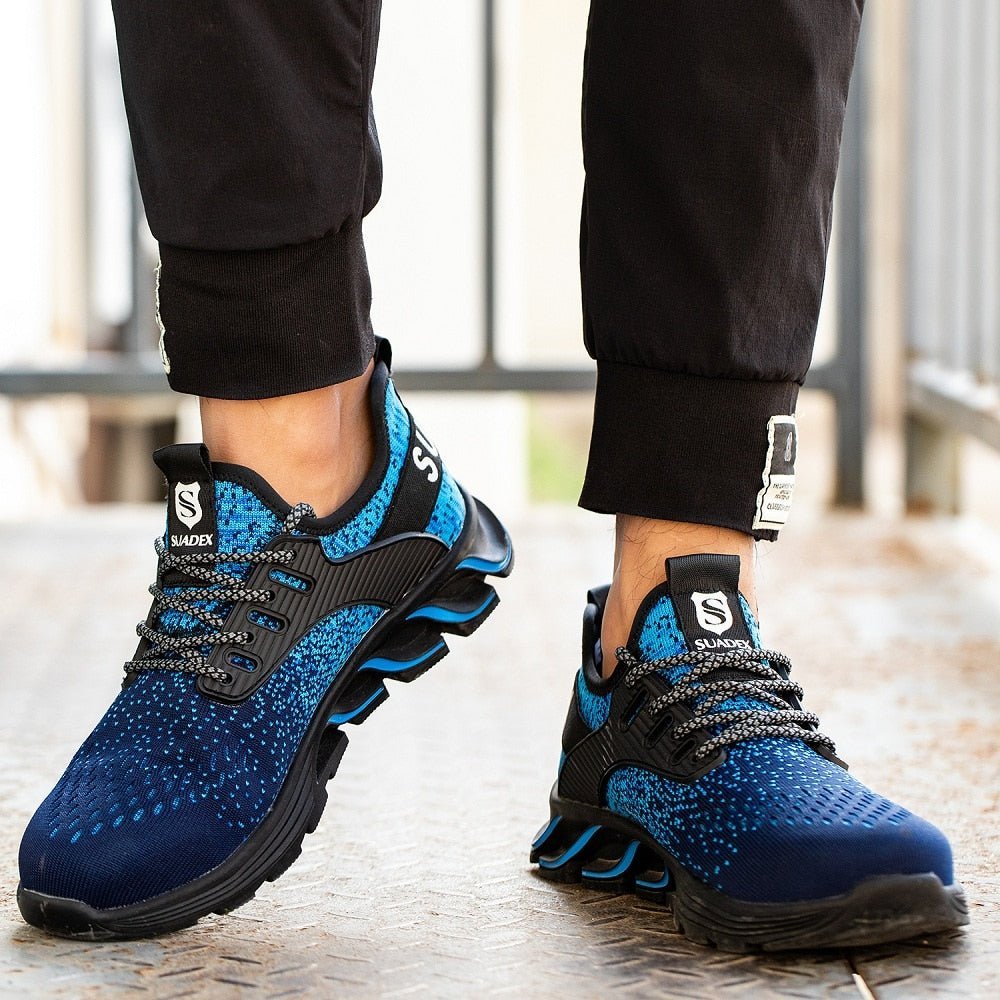 Men's Waterproof Blue Steel Toe Safety Boots