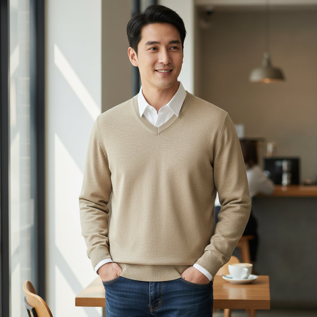 Men's Cashmere Crew Neck Pullover Sweater