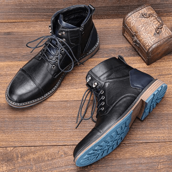 Men's Side Zipper Boots with Non-Slip Sole
