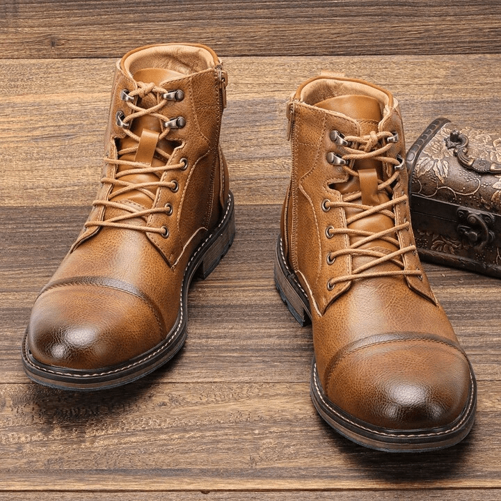 Men's Side Zipper Boots with Non-Slip Sole
