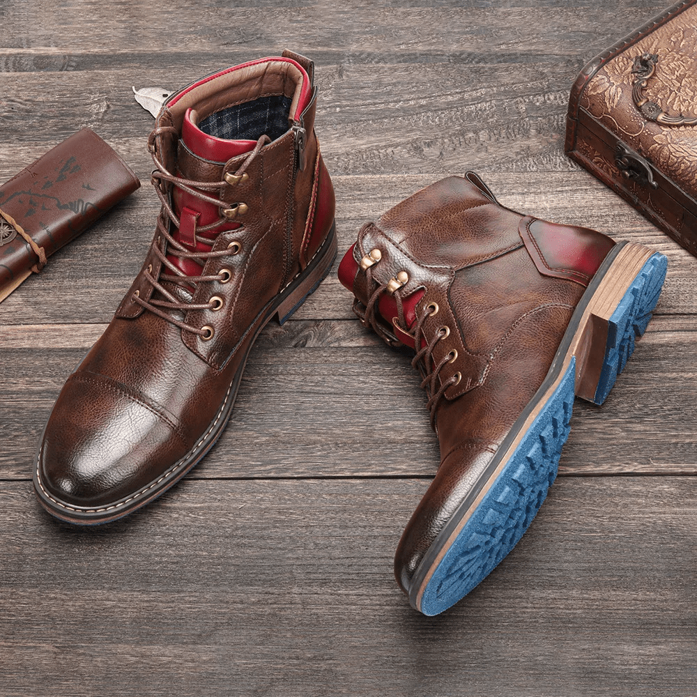 Men's Side Zipper Boots with Non-Slip Sole