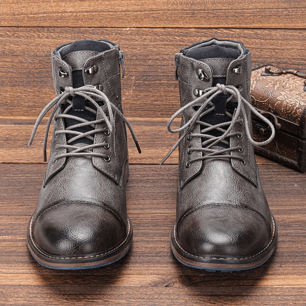 Men's Side Zipper Boots with Non-Slip Sole