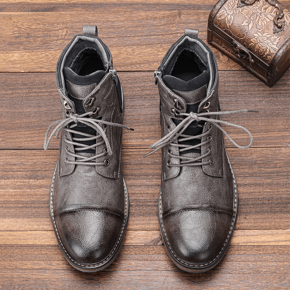 Men's Side Zipper Boots with Non-Slip Sole