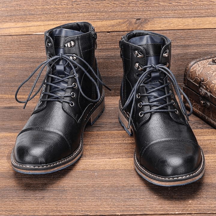 Men's Side Zipper Boots with Non-Slip Sole