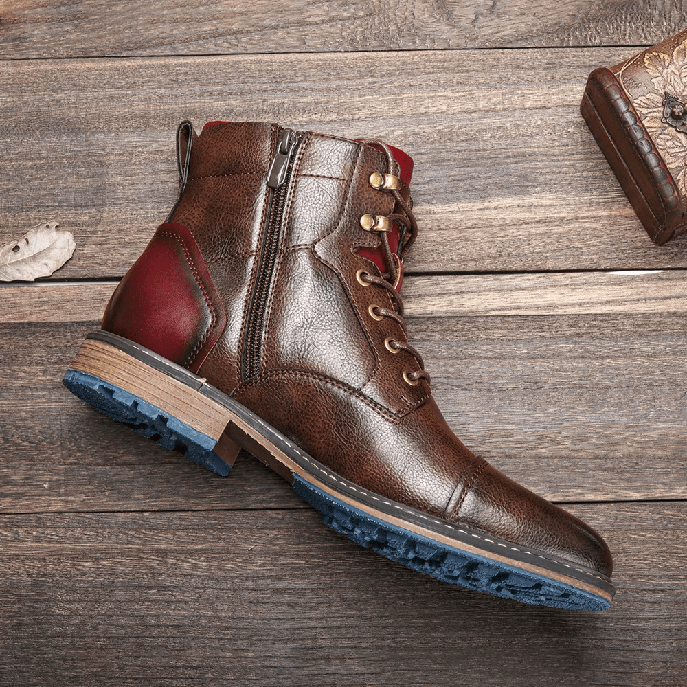 Men's Side Zipper Boots with Non-Slip Sole