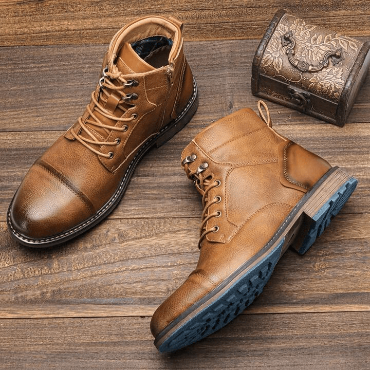 Men's Side Zipper Boots with Non-Slip Sole