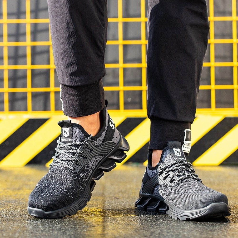 Men's Lightweight Black Steel Toe Safety Boots