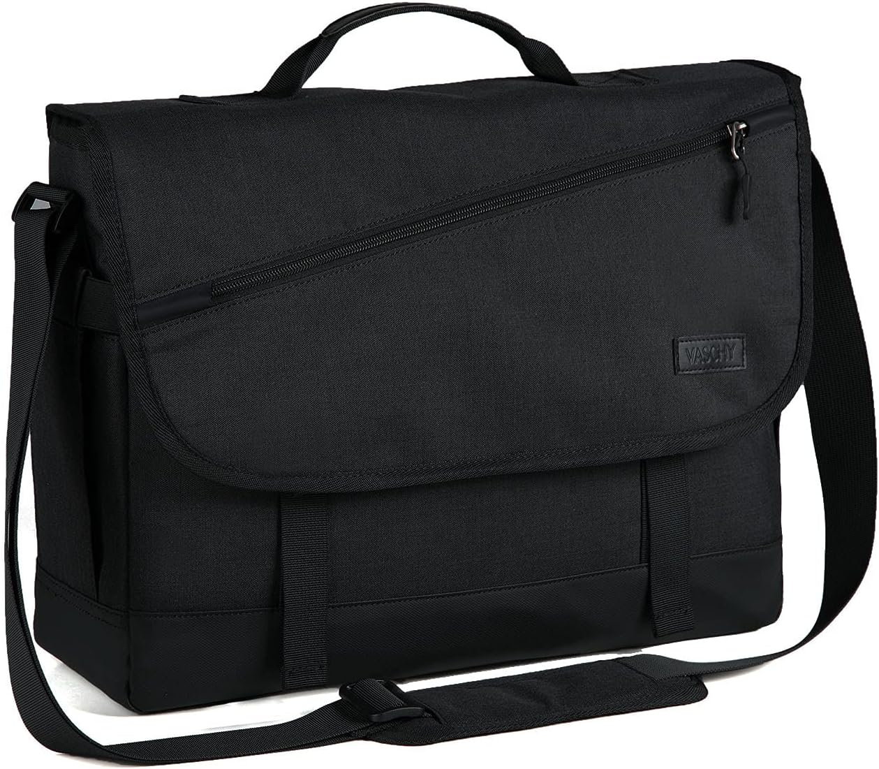 Water-Resistant Messenger Bag for 17-Inch Laptops with Adjustable Strap