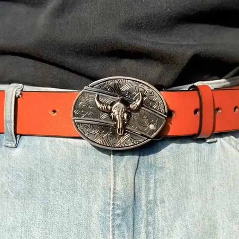 Metal Oval Cowboy Belt Buckle with Hidden EDC Tool
