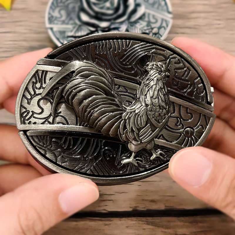Metal Oval Cowboy Belt Buckle with Hidden EDC Tool