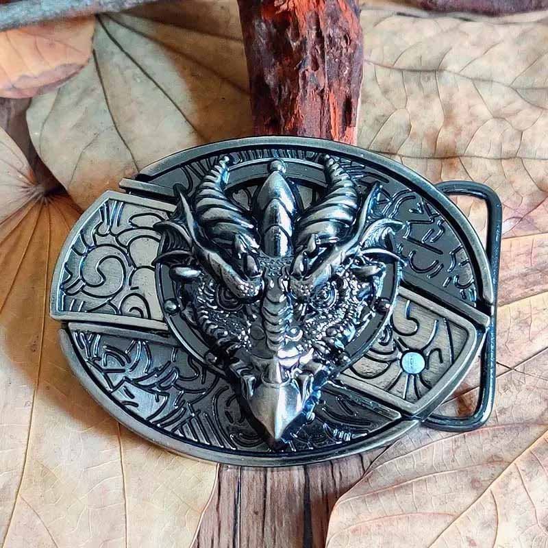 Metal Oval Cowboy Belt Buckle with Hidden EDC Tool